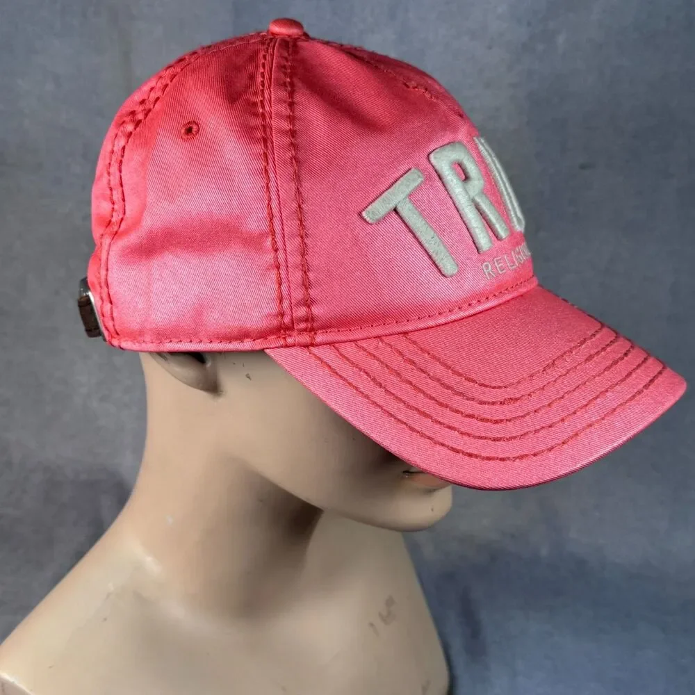True Religion Reflective Coated Twill Baseball Cap Pink Bougainvillea